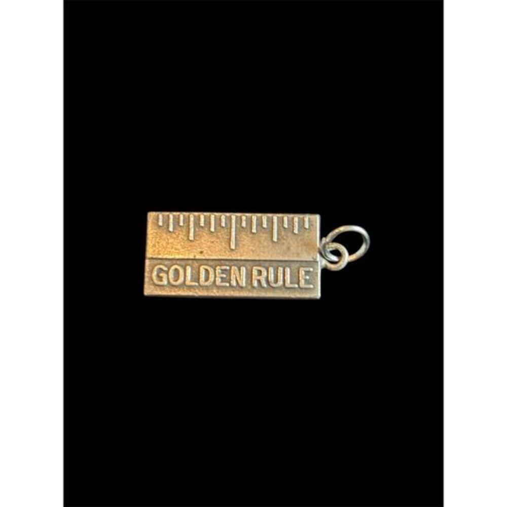Vtg Wells Sterling Silver Golden Rule Do Unto Others Charm 925